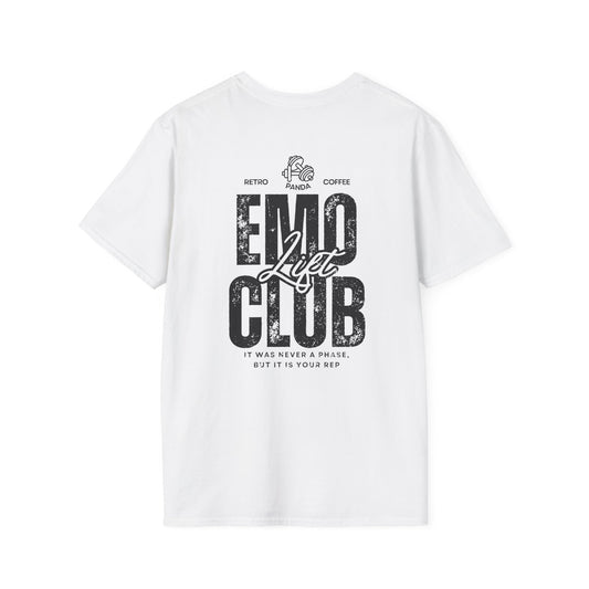Retro Panda Emo Lift Club T-Shirt - Unisex Softstyle Tee